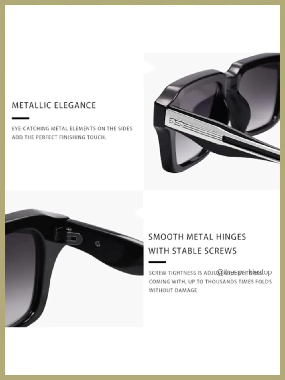 Square Frame Sunglasses for Men Fashion Designer Shades UV400 Protection